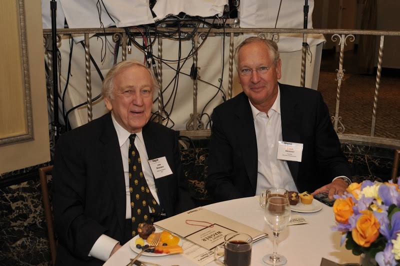 Wagner Dean's Council member Dan Brodsky with John Brademas, Former NYU President and President Emer