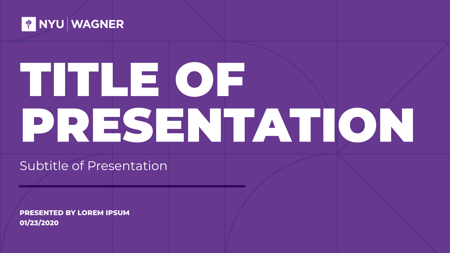 Powerpoint title slide with purple background