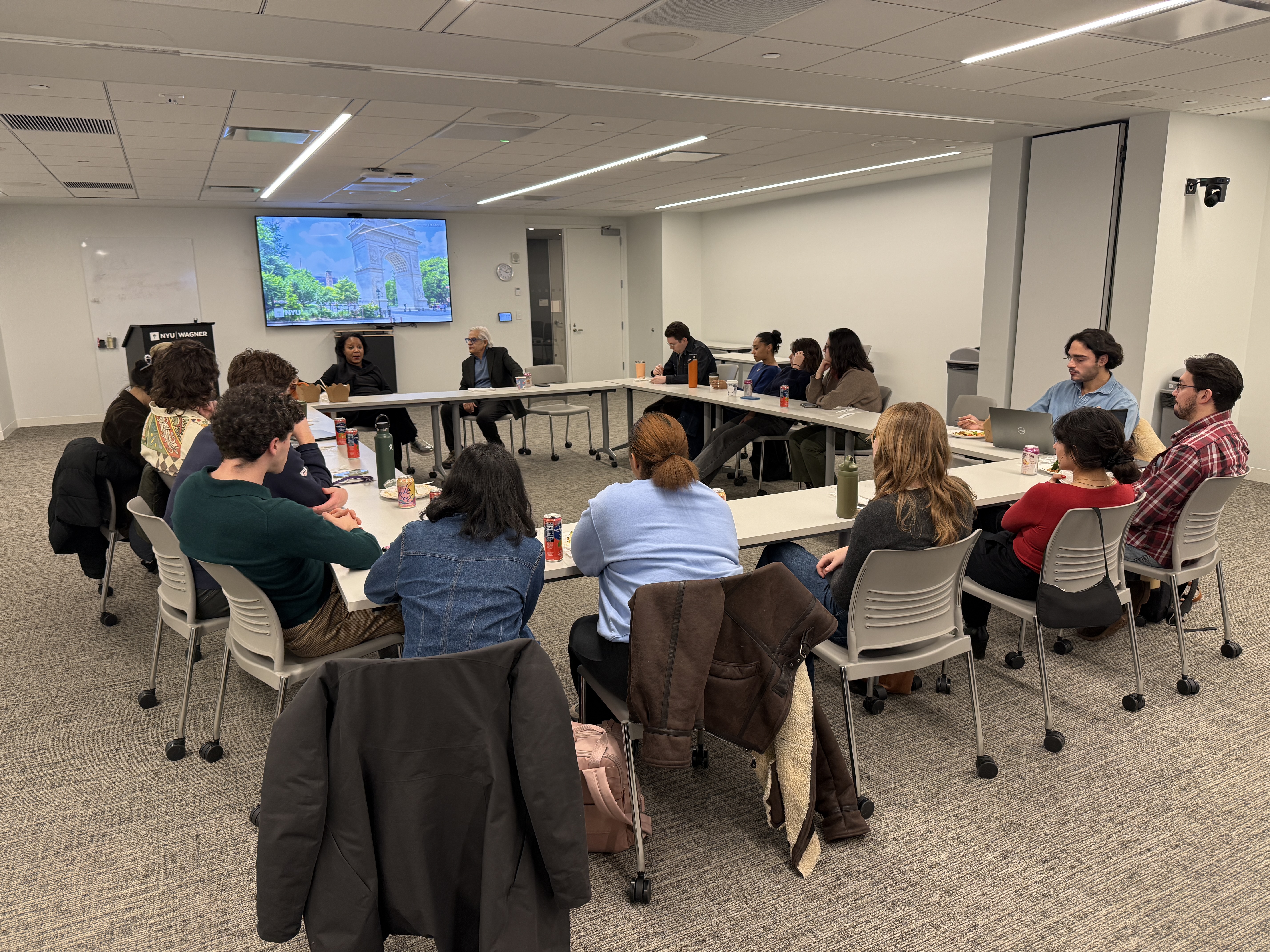 students around roundtable