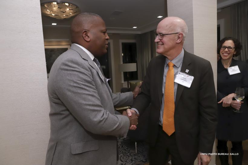 President Hamilton shaking hands with the president of the United States Conference of Mayors