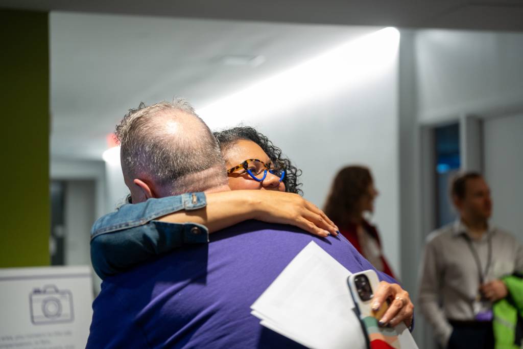 two people hugging