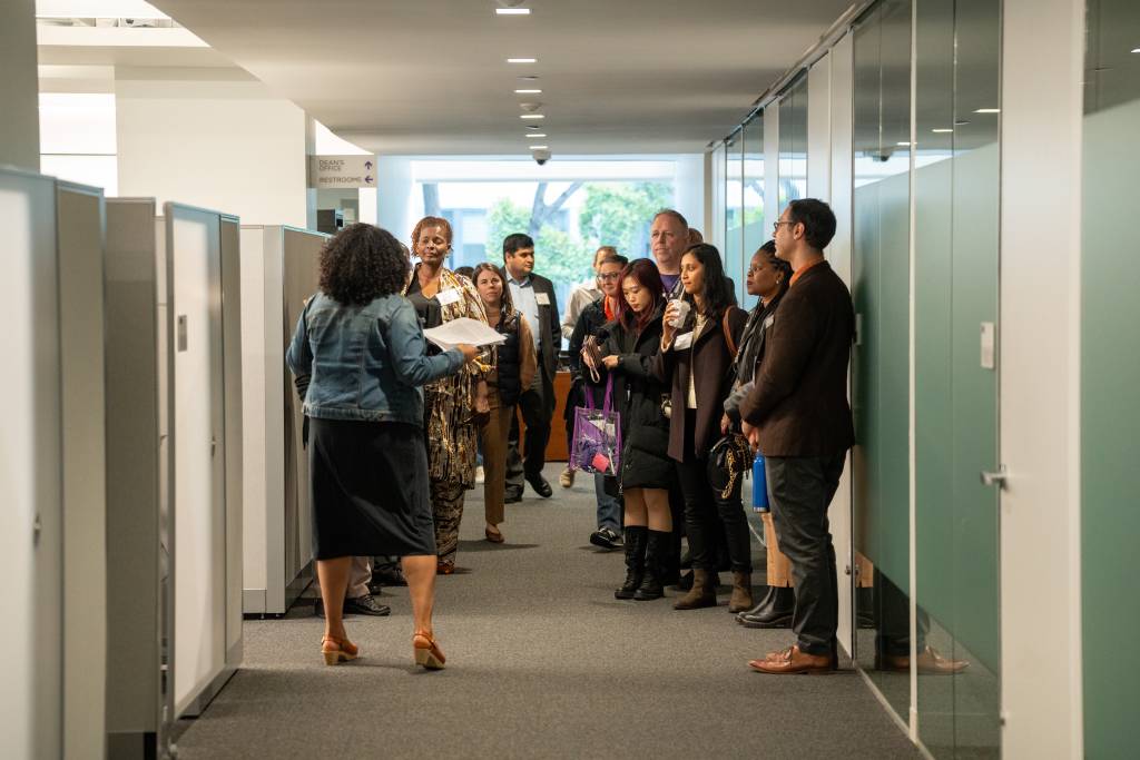 tour group in Wagner hallway