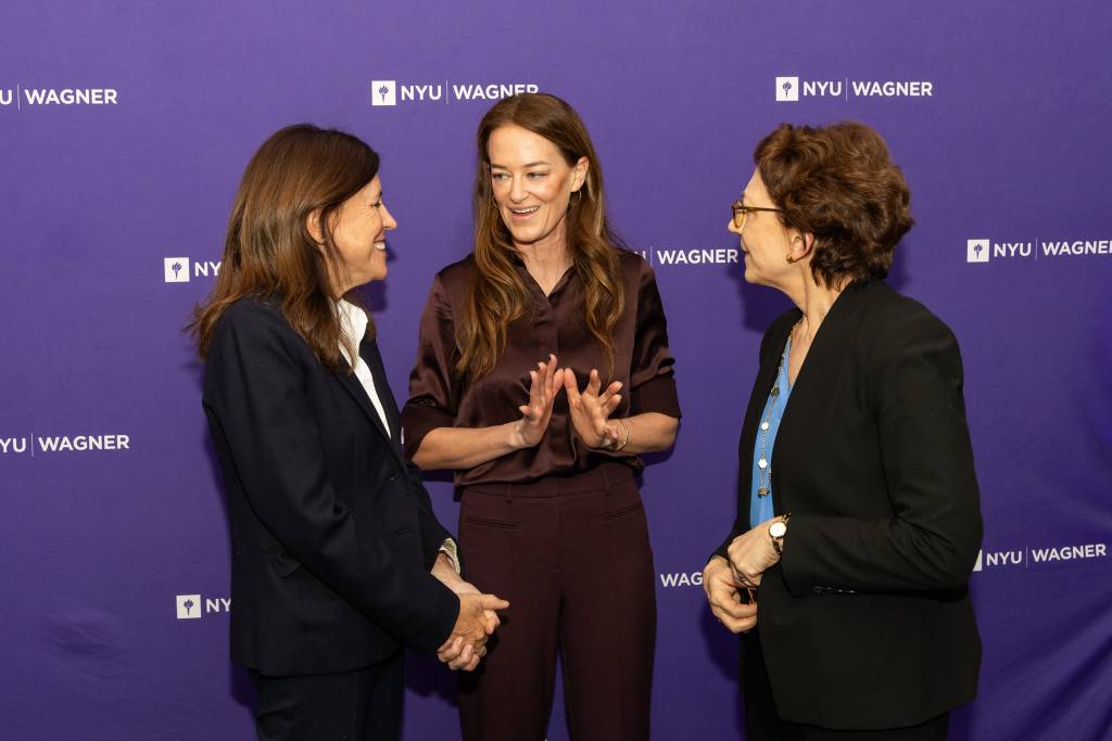 Linda Mills, Laura Kavanagh, and Polly Trottenberg talking