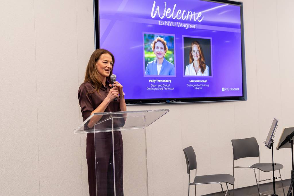 Laura Kavanagh delivering remarks