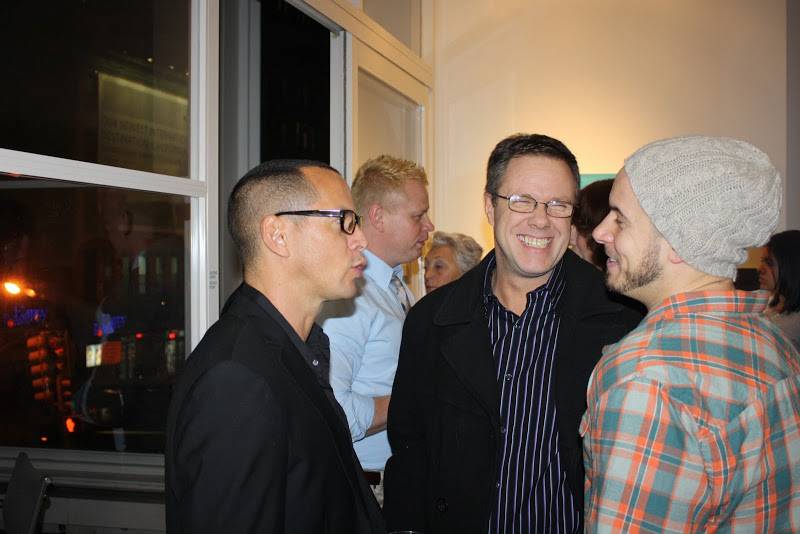 Pepe Villegas and guests at the opening reception of  FolkloRican: The Art of Pepe Villegas at NYU W
