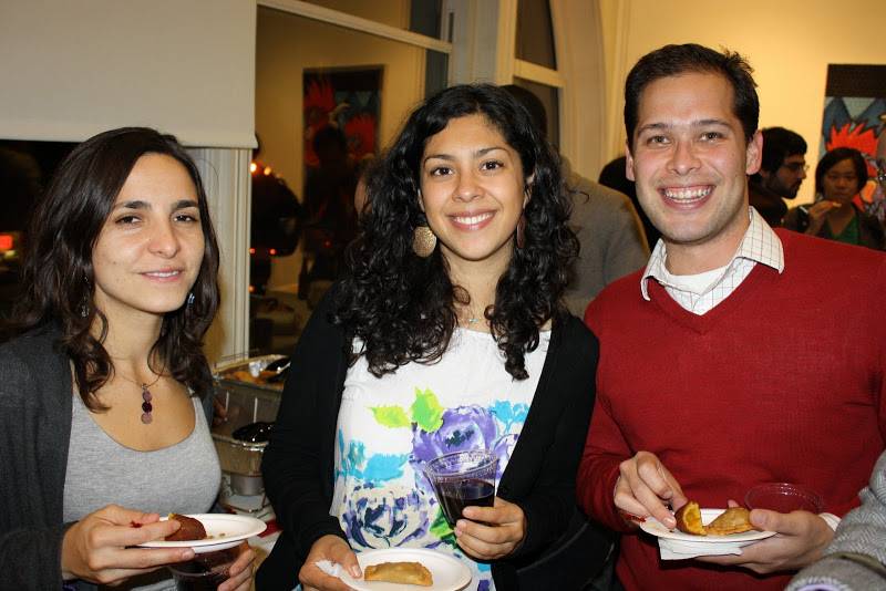 Wagner students enjoy the opening reception of  FolkloRican: The Art of Pepe Villegas at NYU Wagner