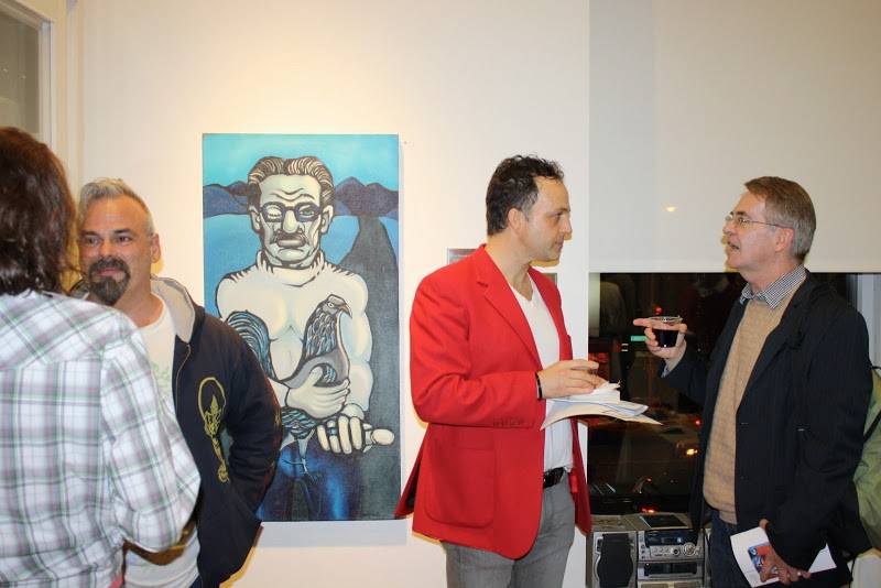 Guests at the opening reception of  FolkloRican: The Art of Pepe Villegas at NYU Wagner