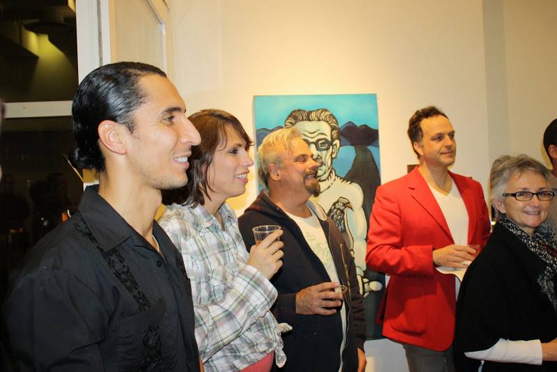 NYU Wagner Dean Ellen Schall and Pepe Villegas with guests at the opening reception of  FolkloRican: