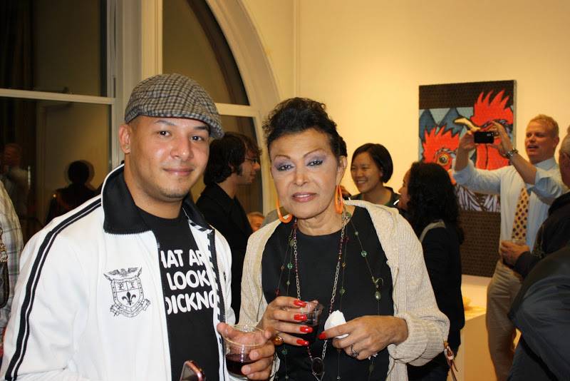 Artist Pepe Villegas and curator Frankie Crescioni-Santoni at the opening reception of  FolkloRican:
