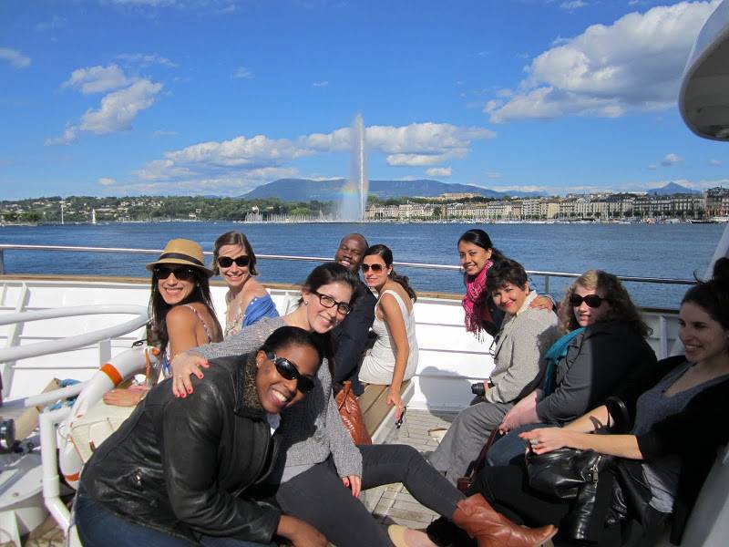 Wagner's International Health Policy class takes a boat ride on Lake Leman Photo by Vivian Yela