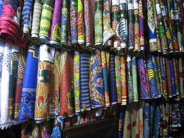 Colorful Textiles in Kaneshi Market, Accra. Photo by Angela Cheng