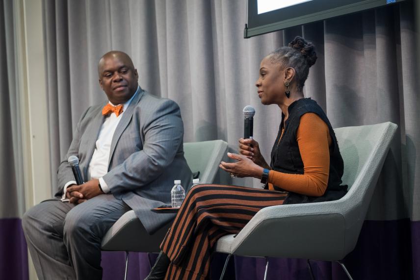 First Lady of New York City Chirlane McCray with NYU Wagner Distinguished Visiting Urbanist Richard Buery