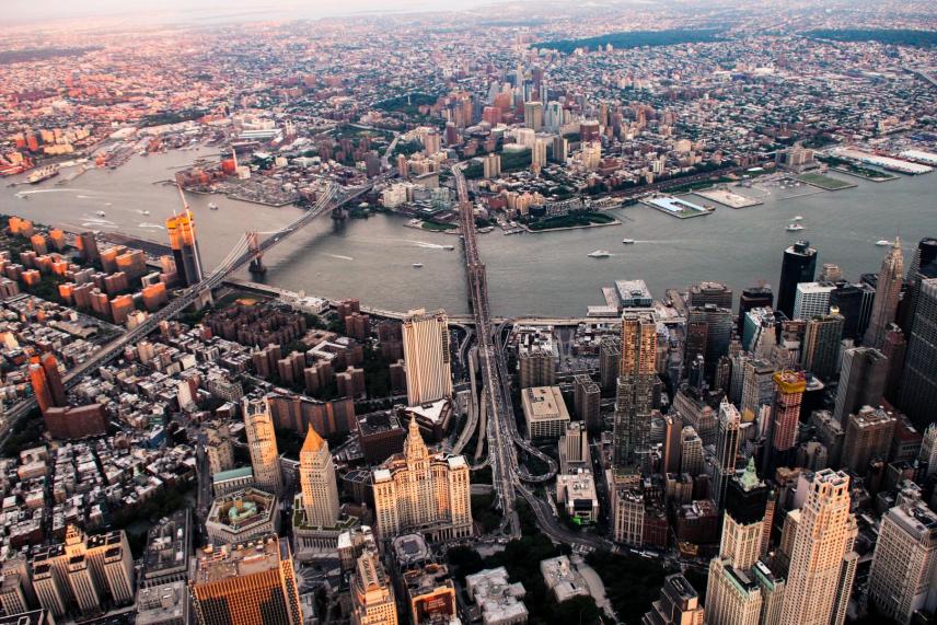 Aerial photo of New York City skyline
