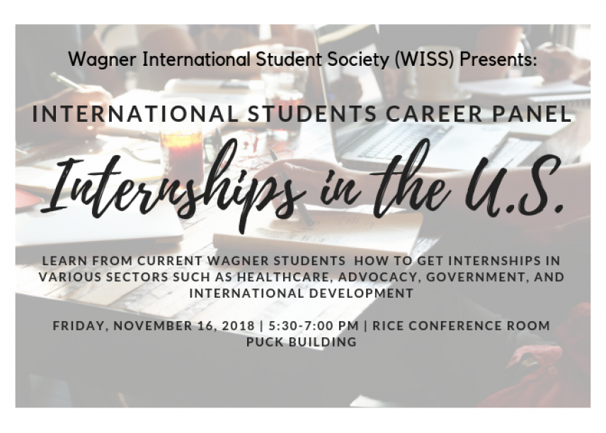 International Students Career Panel: Internships in the U.S.