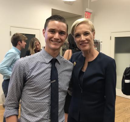 Photo of Zak Hill-Whilton and Cecile Richards 