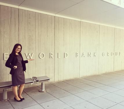 Handaa Enkh-Amgalan pictured outside of the World Bank building