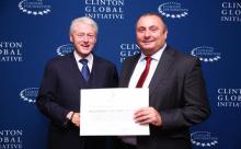 President Clinton and UCL Prof. David Coen