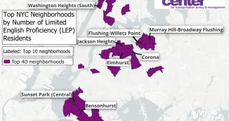 Top 40 NYC neighborhoods with LEP residents
